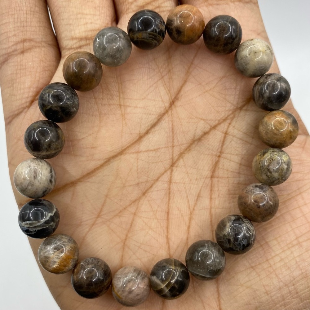 Black Moonstone Crystal Bracelet 10mm